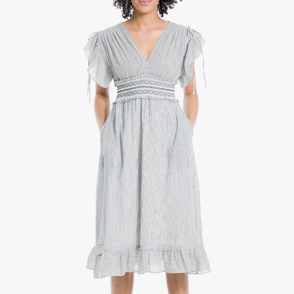 Max Studio Women's Yarn Dye Flutter Sleeve Dress, new with tags!